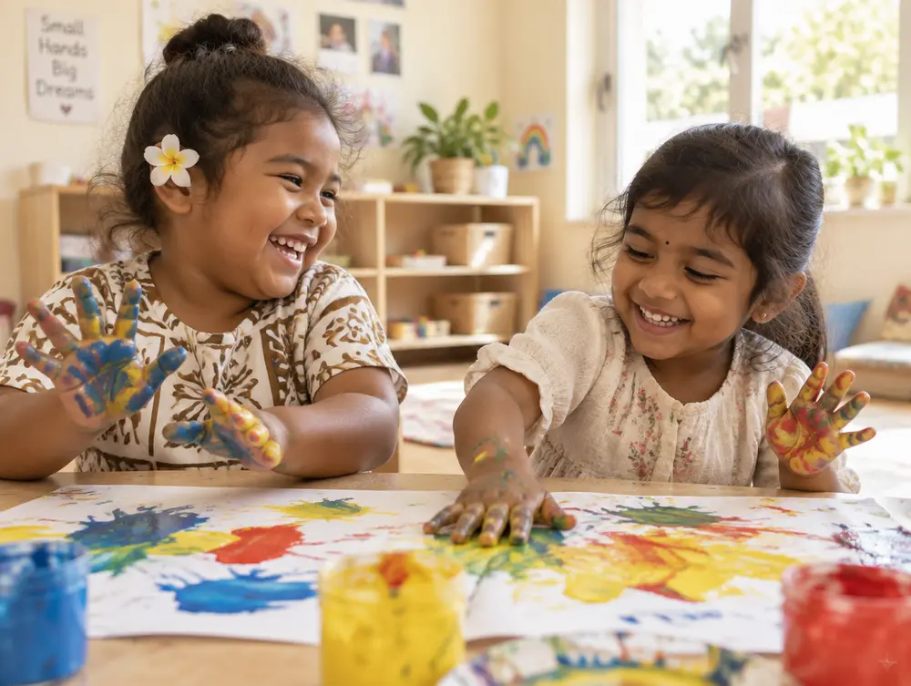 Children painting